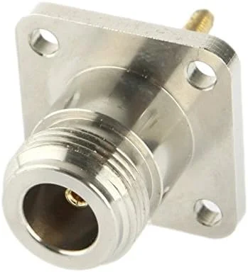 CHENCHUAN Computer Cables Coaxial RF N Female Adapter with Square Plate(Silver) Wifi Network Antenna