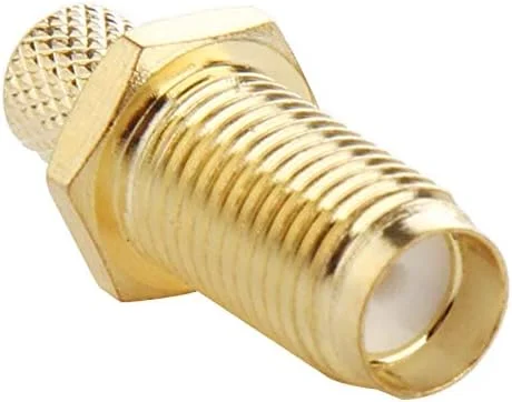 CHENCHUAN Computer Cables 10 PCS Gold Plated RP-SMA Female Crimp RF Connector Adapter for RG58 / RG400 / RG142 / LMR195 Cable Wifi Network Antenna