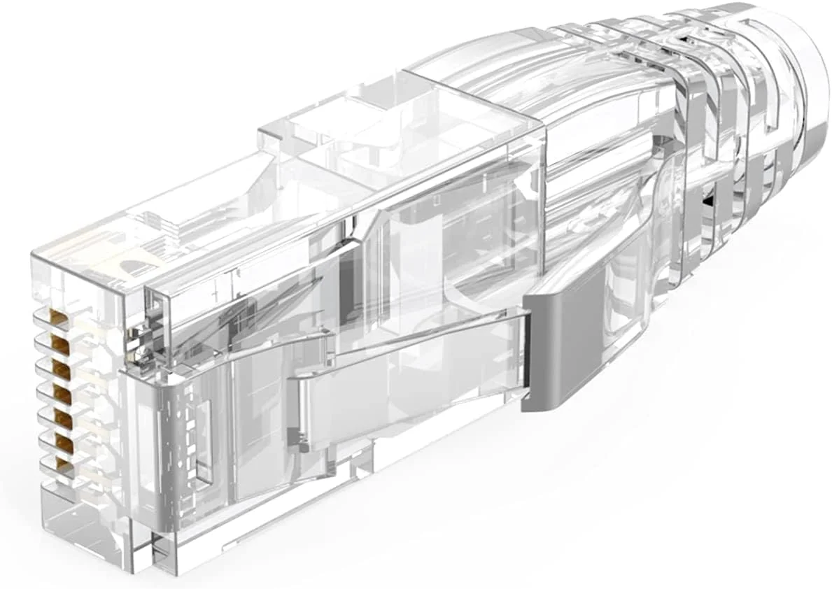 CableCreation RJ45 Connectors Cat6 Connector, 50-Pack 8P8C Modular Plug, Cat 5 Ends with Relief Boots for Solid Wire and Standard Cable, Transparent CableCreation RJ45 Connectors Cat6 Connector, 50-Pack 8P8C Modular Plug, Cat 5 Ends with Relief Boots for Solid Wire and Standard Cable, Transparent
