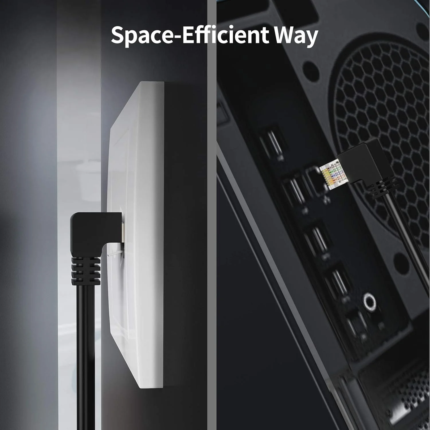 CableCreation CAT6 Ethernet Extension Cable, Shielded 8P8C Ethernet Patch Cable,Up Angled Support Bandwidth Up To 250mhz,1.6ft/0.5m,Black CableCreation CAT6 Ethernet Extension Cable, Shielded 8P8C Ethernet Patch Cable,Up Angled Support Bandwidth Up To 250mhz,1.6ft/0.5m,Black