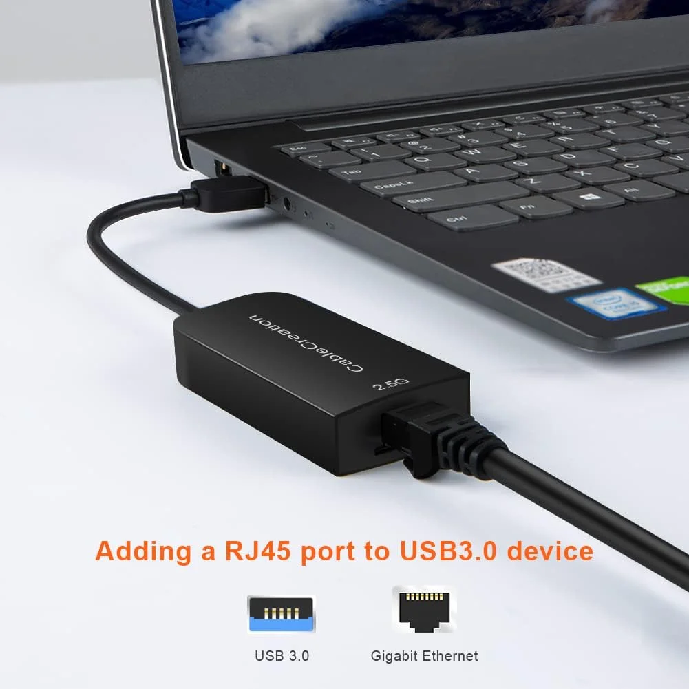 CableCreation USB 3.0 to 2.5 Gigabit LAN Ethernet Cable Adapter USB to Network up to 2.5Gbps Compatible with MacBook Pro Air Windows 10 8.1 macOS X 10.6-10.15 Black CableCreation USB 3.0 to 2.5 Gigabit LAN Ethernet Cable Adapter USB to Network up to 2.5Gbps Compatible with MacBook Pro Air Windows 10 8.1 macOS X 10.6-10.15 Black