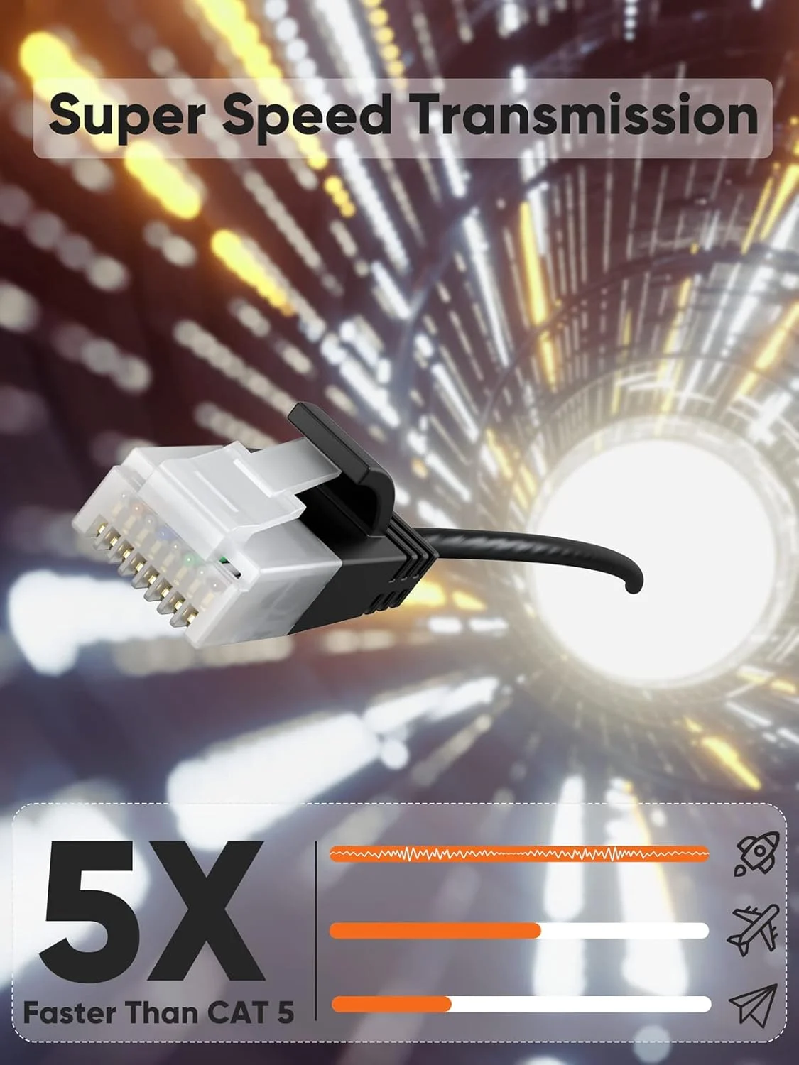 CableCreation Ultra Slim Cat6a Ethernet Cable Up Angle UTP Network Patch Cable Cat 6a (Category 6), 0.5m(1.64FT), Black CableCreation Ultra Slim Cat6a Ethernet Cable Up Angle UTP Network Patch Cable Cat 6a (Category 6), 0.5m(1.64FT), Black