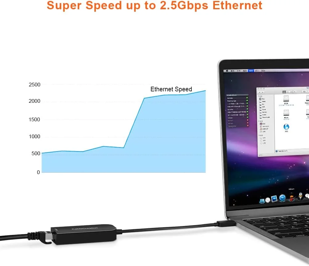 CableCreation USB 3.0 to 2.5 Gigabit LAN Ethernet Cable Adapter USB to Network up to 2.5Gbps Compatible with MacBook Pro Air Windows 10 8.1 macOS X 10.6-10.15 Black CableCreation USB 3.0 to 2.5 Gigabit LAN Ethernet Cable Adapter USB to Network up to 2.5Gbps Compatible with MacBook Pro Air Windows 10 8.1 macOS X 10.6-10.15 Black