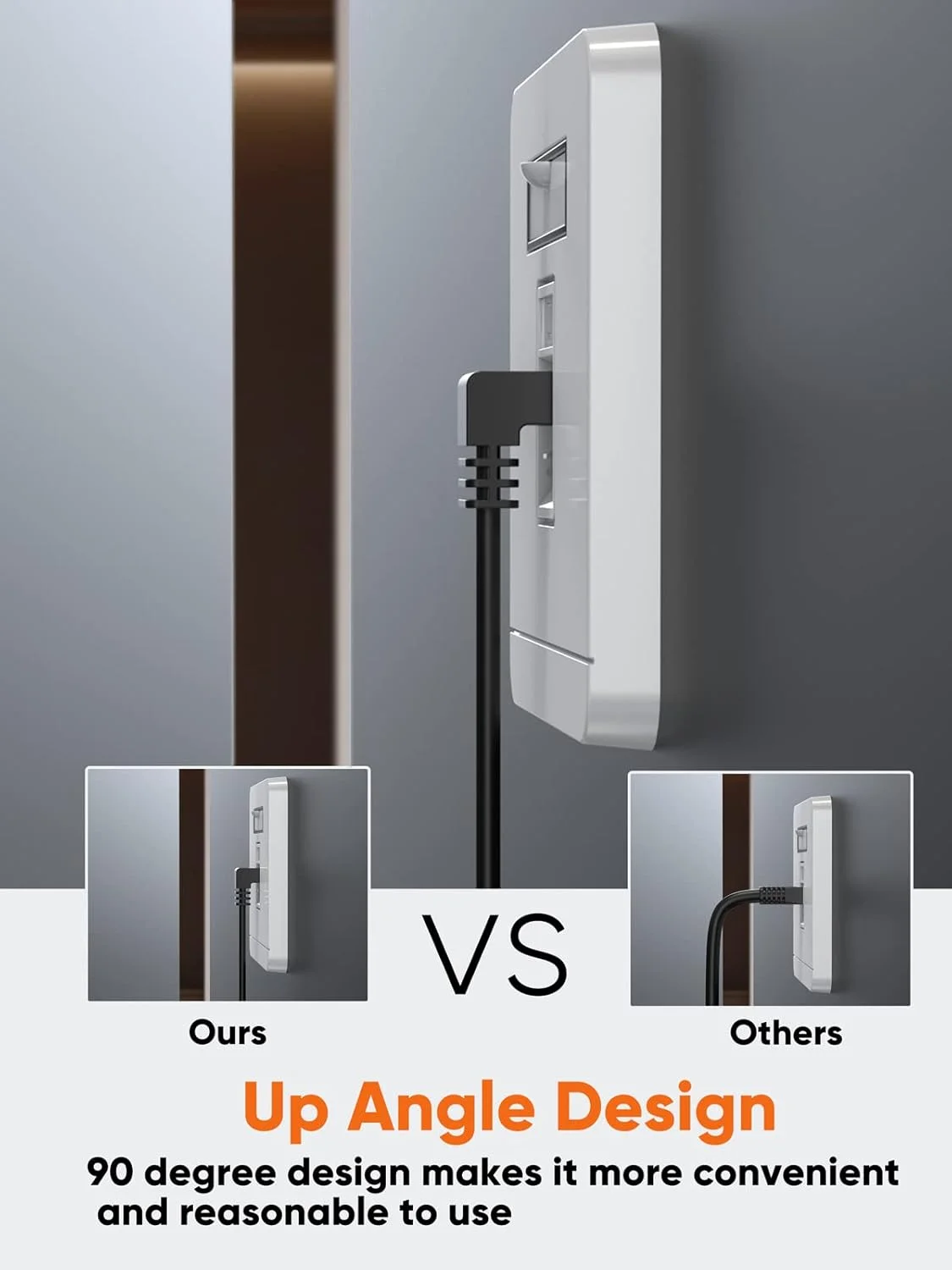 CableCreation Ultra Slim Cat6a Ethernet Cable Up Angle UTP Network Patch Cable Cat 6a (Category 6), 0.5m(1.64FT), Black CableCreation Ultra Slim Cat6a Ethernet Cable Up Angle UTP Network Patch Cable Cat 6a (Category 6), 0.5m(1.64FT), Black