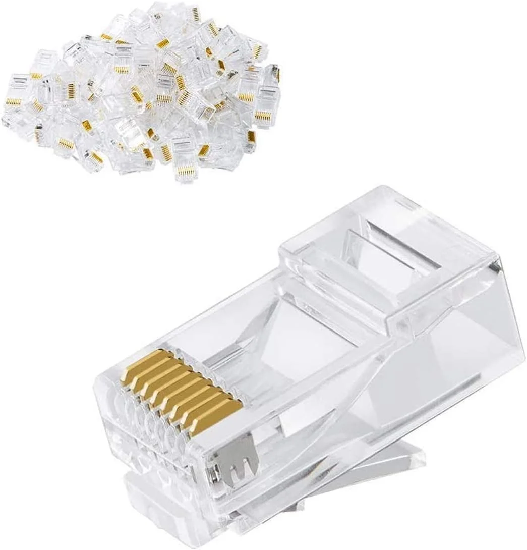 Cat6 RJ45 Ends, CableCreation 100-PACK Cat6 Connector, Cat6 / Cat5e RJ45 Connector, Ethernet Cable Crimp Connectors UTP Network Plug for Solid Wire and Standard Cable, Transparent Cat6 RJ45 Ends, CableCreation 100-PACK Cat6 Connector, Cat6 / Cat5e RJ45 Connector, Ethernet Cable Crimp Connectors UTP Network Plug for Solid Wire and Standard Cable, Transparent