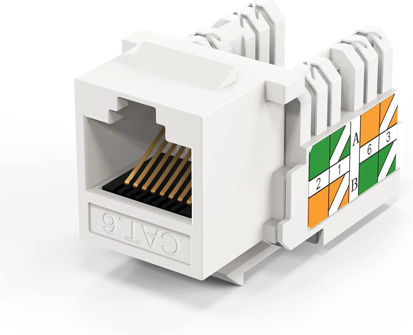CableCreation Cat6 Keystone Jacks, CableCreation 10-Pack RJ45 Keystone Jack UL Listed, Ethernet Keystone Modular Female Connectors, White CableCreation Cat6 Keystone Jacks, CableCreation 10-Pack RJ45 Keystone Jack UL Listed, Ethernet Keystone Modular Female Connectors, White