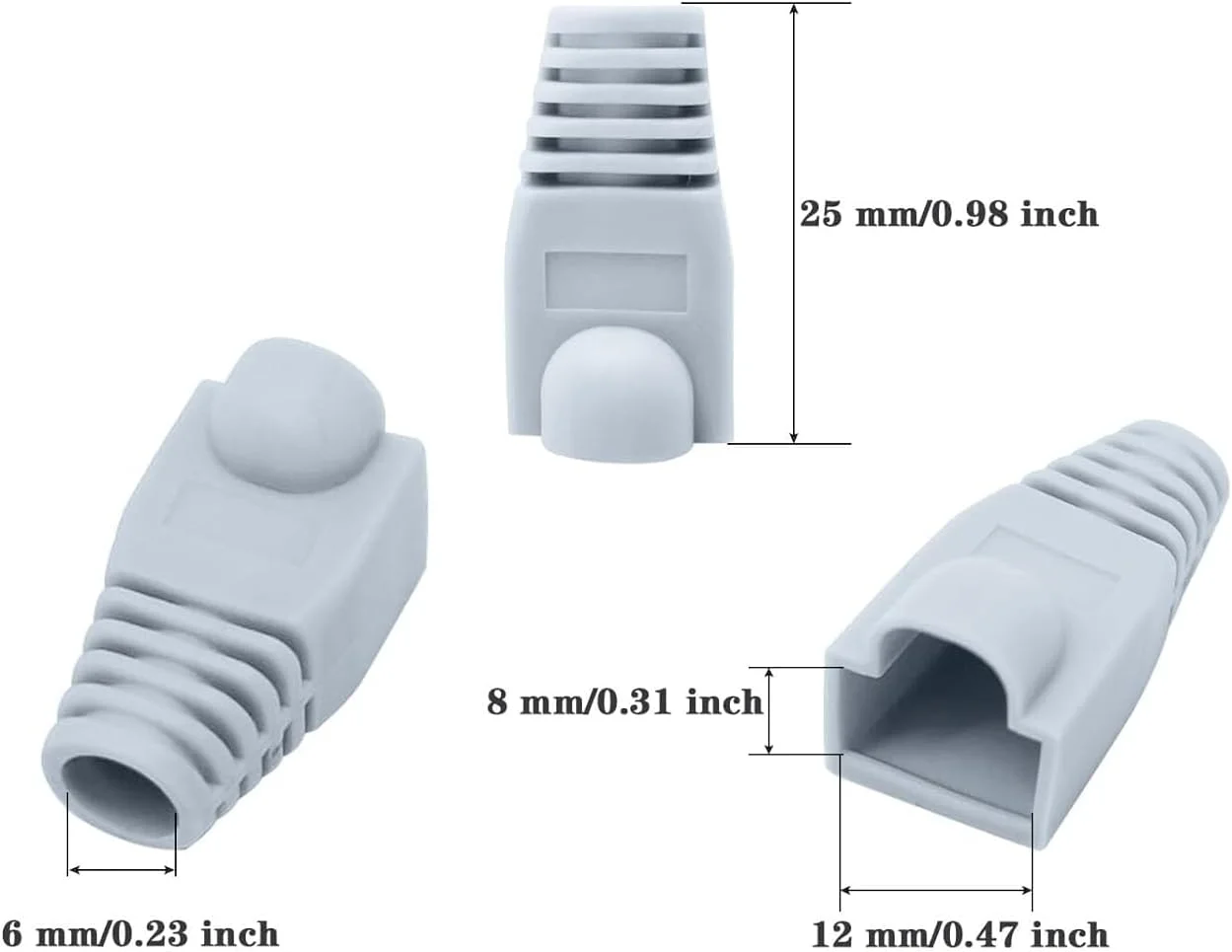 Poaker 10Pcs Cat6 RJ45 Connectors with Grey Strain-Relief Boots – Secure, High-Speed Termination for Cat6/Cat5e Ethernet Cables in Home, Office & Gigabit Networking Poaker 10Pcs Cat6 RJ45 Connectors with Grey Strain-Relief Boots – Secure, High-Speed Termination for Cat6/Cat5e Ethernet Cables in Home, Office & Gigabit Networking