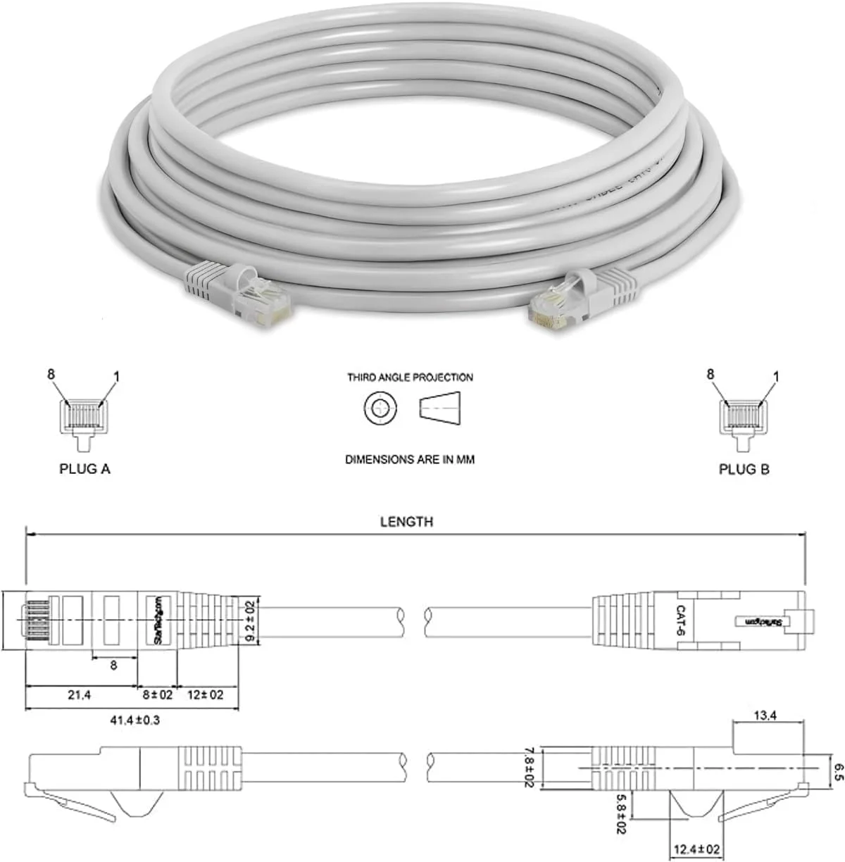 کابل پچ RJ45 Melfi - کابل اترنت Cat 6، کابل شبکه پرسرعت برای اینترنت، بازی و استریم (5 متر) کابل پچ RJ45 Melfi - کابل اترنت Cat 6، کابل شبکه پرسرعت برای اینترنت، بازی و استریم (5 متر)