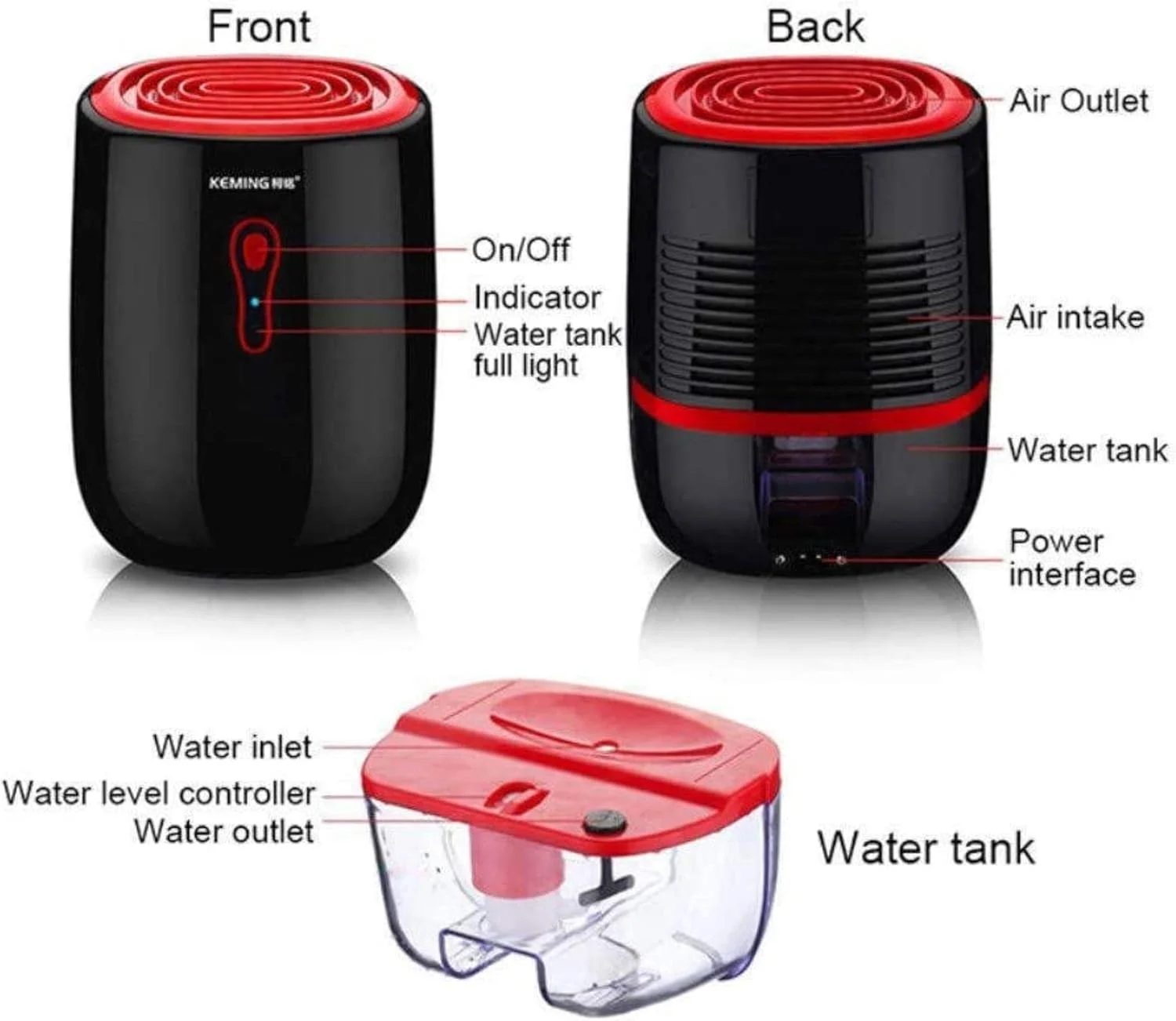 رطوبت گیر خانگی MAHWTF، جاذب رطوبت، جنس ABS، رطوبت گیر برقی کوچک قابل حمل، مشکی، بی صدا، 500 میلی لیتر، مناسب برای از بین بردن رطوبت آشپزخانه، اتاق خواب، دفتر، گاراژ رطوبت گیر خانگی MAHWTF، جاذب رطوبت، جنس ABS، رطوبت گیر برقی کوچک قابل حمل، مشکی، بی صدا، 500 میلی لیتر، مناسب برای از بین بردن رطوبت آشپزخانه، اتاق خواب، دفتر، گاراژ