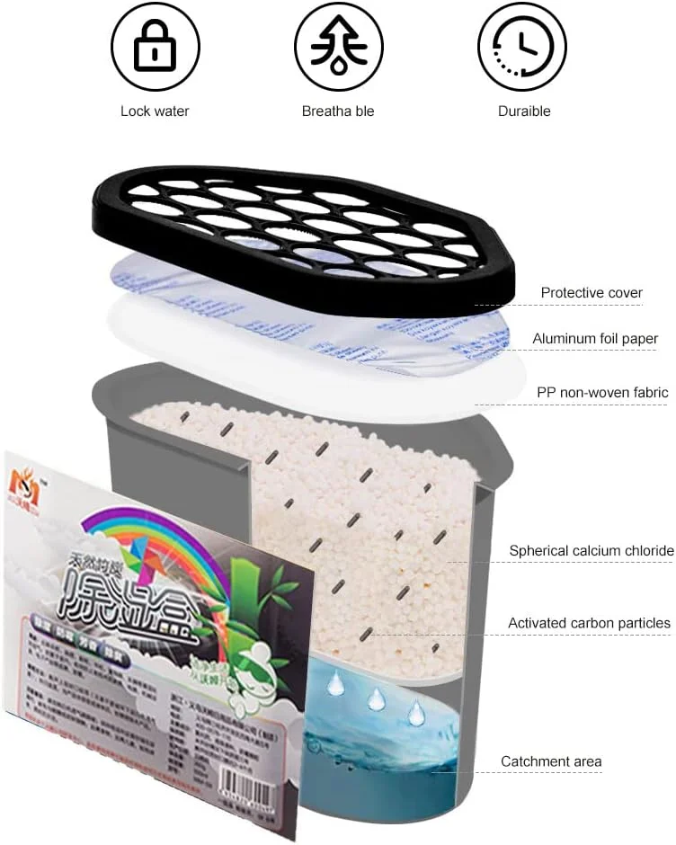 هومارکت رطوبت گیر خانگی جاذب رطوبت زغال فعال و از بین برنده بو، ضد کپک و خوشبو کننده رطوبت گیر کمد لباس (6 عددی) هومارکت رطوبت گیر خانگی جاذب رطوبت زغال فعال و از بین برنده بو، ضد کپک و خوشبو کننده رطوبت گیر کمد لباس (6 عددی)