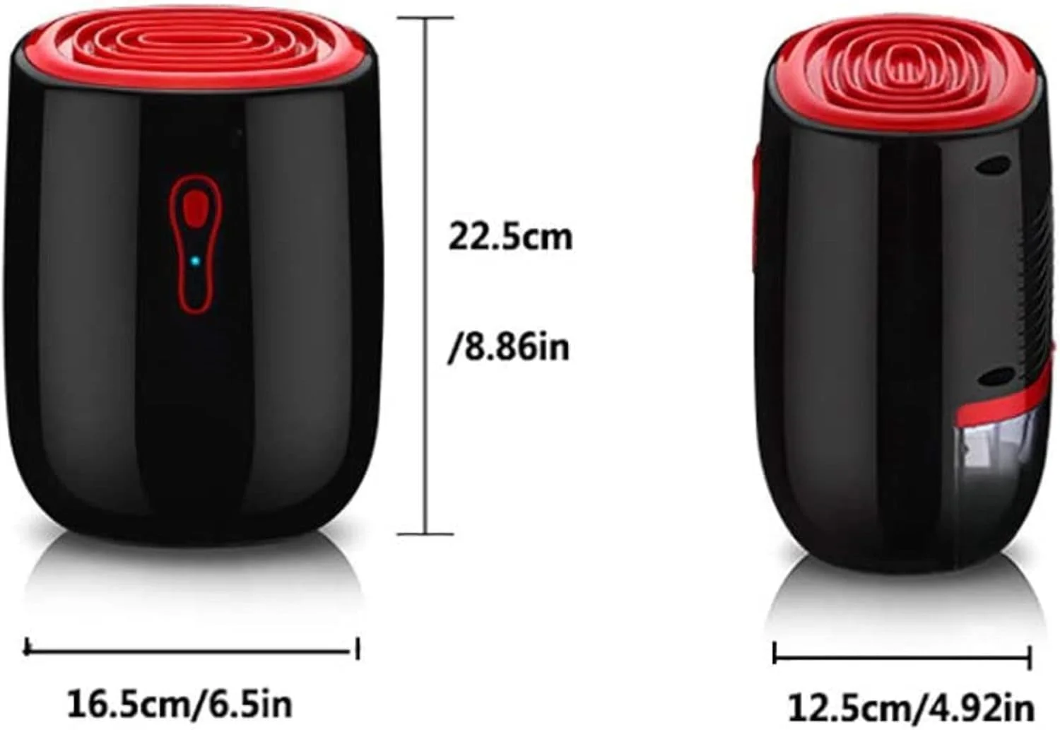 رطوبت گیر خانگی MAHWTF، جاذب رطوبت، ساخته شده از ABS، قابل حمل، کوچک، رطوبت گیر برقی مشکی، بی صدا، 500 میلی لیتر، مناسب برای حذف رطوبت آشپزخانه، اتاق خواب، دفتر، گاراژ