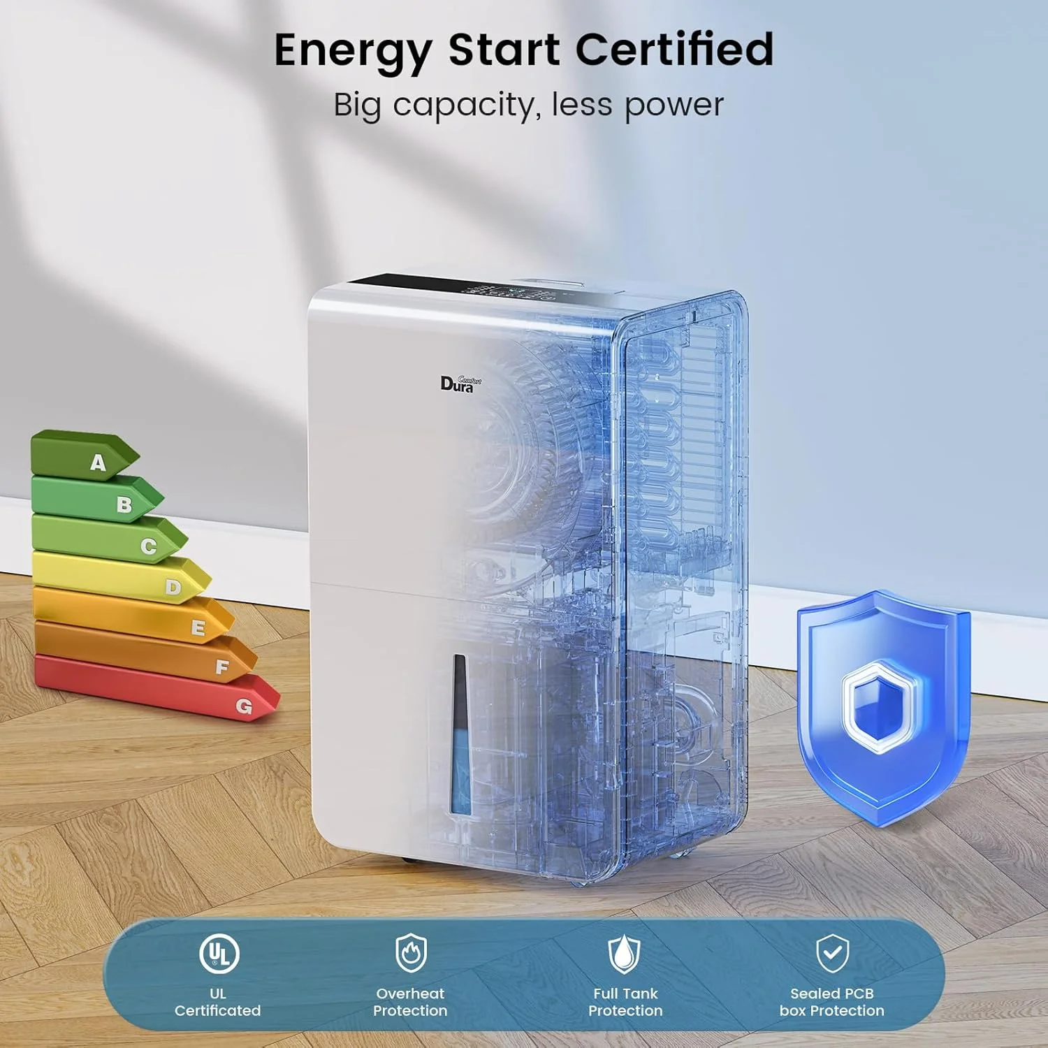 رطوبت گیر DuraComfort مناسب برای خانه و زیرزمین تا 325 متر مربع با تخلیه خودکار یا دستی دارای گواهینامه Energy Star و وای فای هوشمند برای اتاق های کوچک تا متوسط و حمام، سفید رطوبت گیر DuraComfort مناسب برای خانه و زیرزمین تا 325 متر مربع با تخلیه خودکار یا دستی دارای گواهینامه Energy Star و وای فای هوشمند برای اتاق های کوچک تا متوسط و حمام، سفید