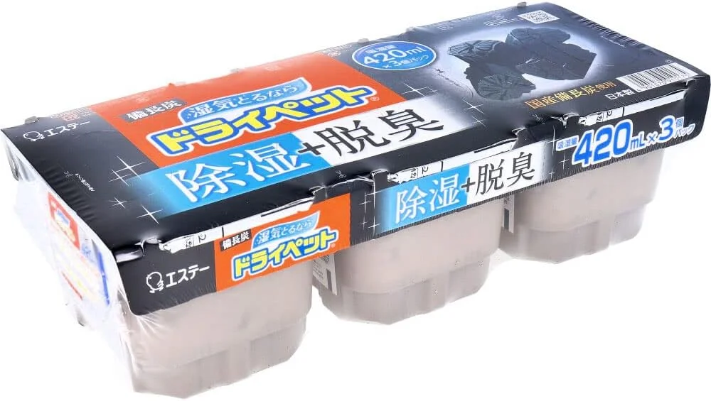 (خرید عمده) جاذب رطوبت ذغال بینچو برای حیوانات خانگی، مناسب کمد، یکبار مصرف، 420 میلی لیتر، 3 بسته، 6 عدد