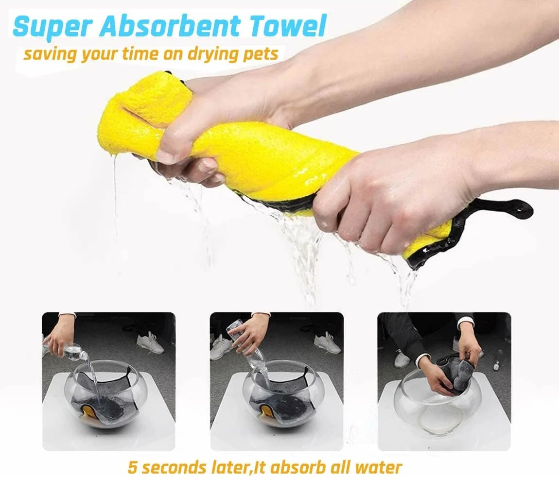 کیت برس حمام سگ Wicofen، لوازم نظافت حمام حیوانات خانگی، حوله خشک کن میکروفیبر فوق العاده جاذب سگ و گربه، حوله حمام حیوانات خانگی با پد لیسیدن سگ و شامپو سگ با پخش کننده ماساژ دوش (3 عدد)
