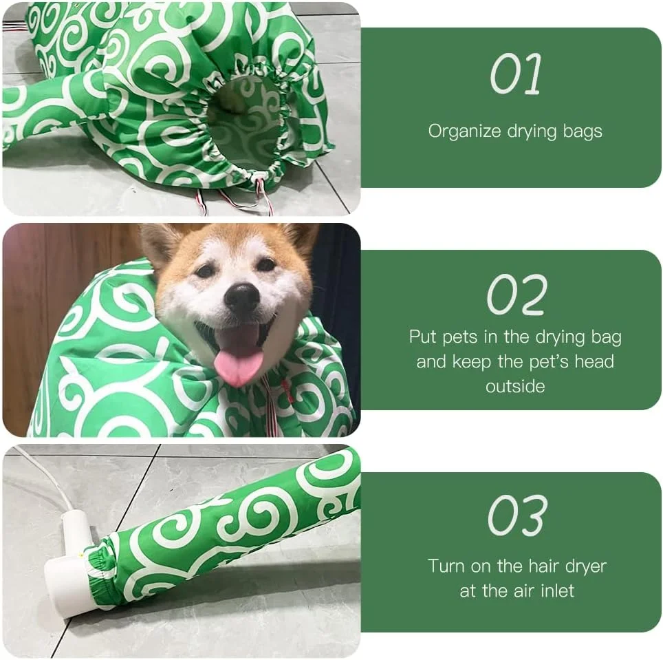 کیف خشک کن سگ انعطاف پذیر WAYUTO با بند کشی، جعبه خشک کن موی سگ، کیف خشک کن سگ برای استفاده در خانه، حمام و فروشگاه حیوانات خانگی S