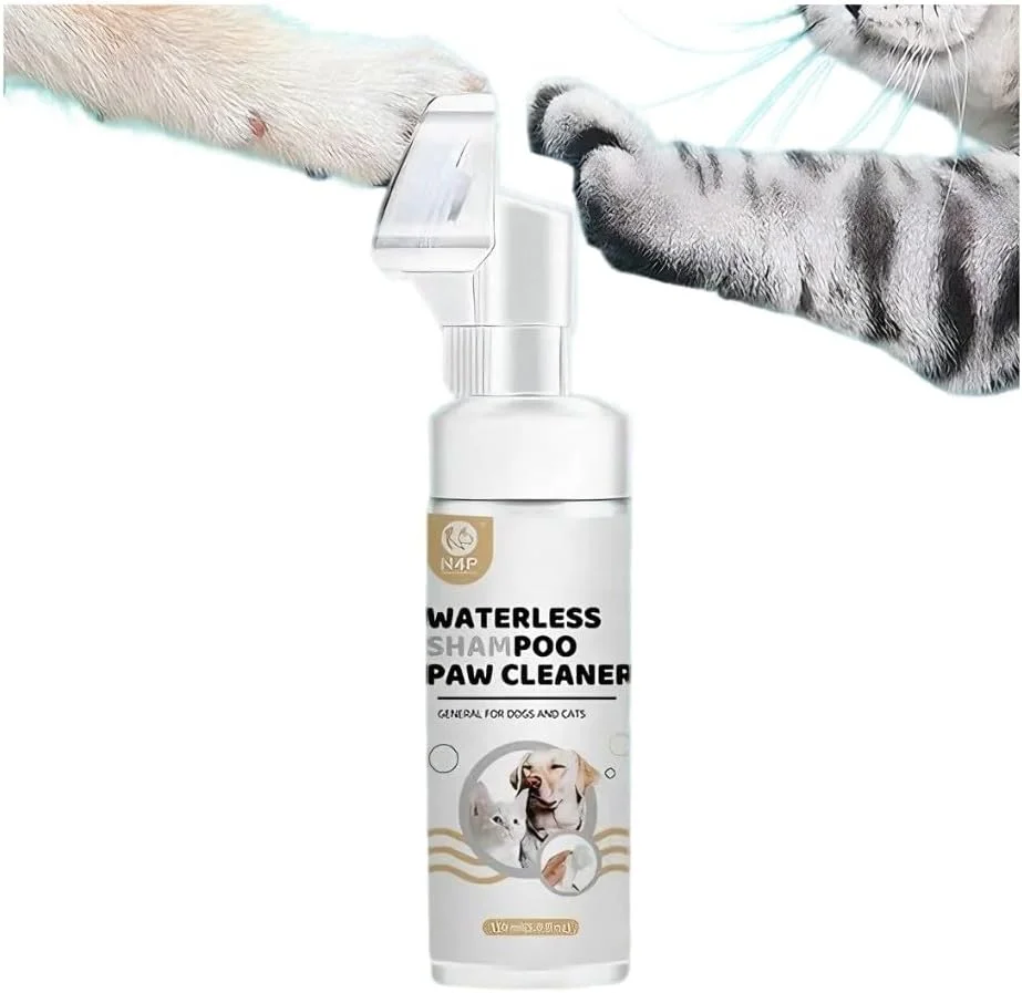 فوم شامپو خشک تمیز کننده پنجه سگ و گربه، 150 میلی لیتر، تمیز و راحت