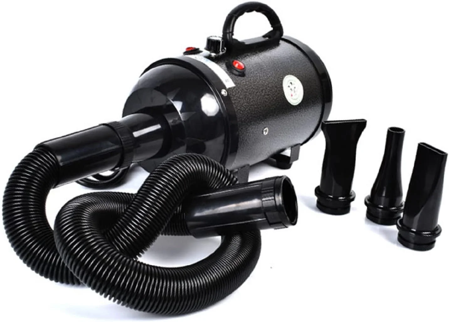 سشوار حیوانات خانگی Wawasia، سشوار نظافت حیوانات خانگی 2600 واتی با 3 عدد نازل دمنده، سشوار کم صدا 50 دسی بل، سشوار حرفه ای خانگی سگ برای انواع سایز و شکل گربه و سگ مشکی