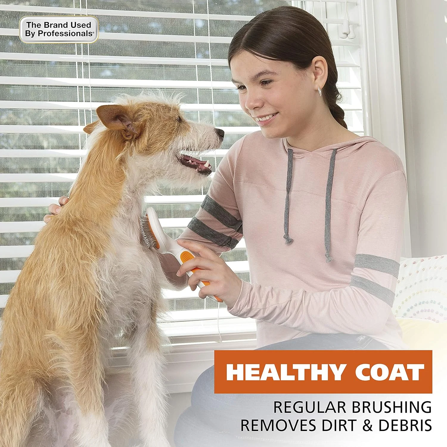 برس مویی دو سطحی ممتاز Wahl مخصوص حیوانات خانگی با پوست حساس - دسته ارگونومیک شانه زدن، نظافت و برس کشیدن را برای شما و سگ یا گربه تان راحت می کند - 858500