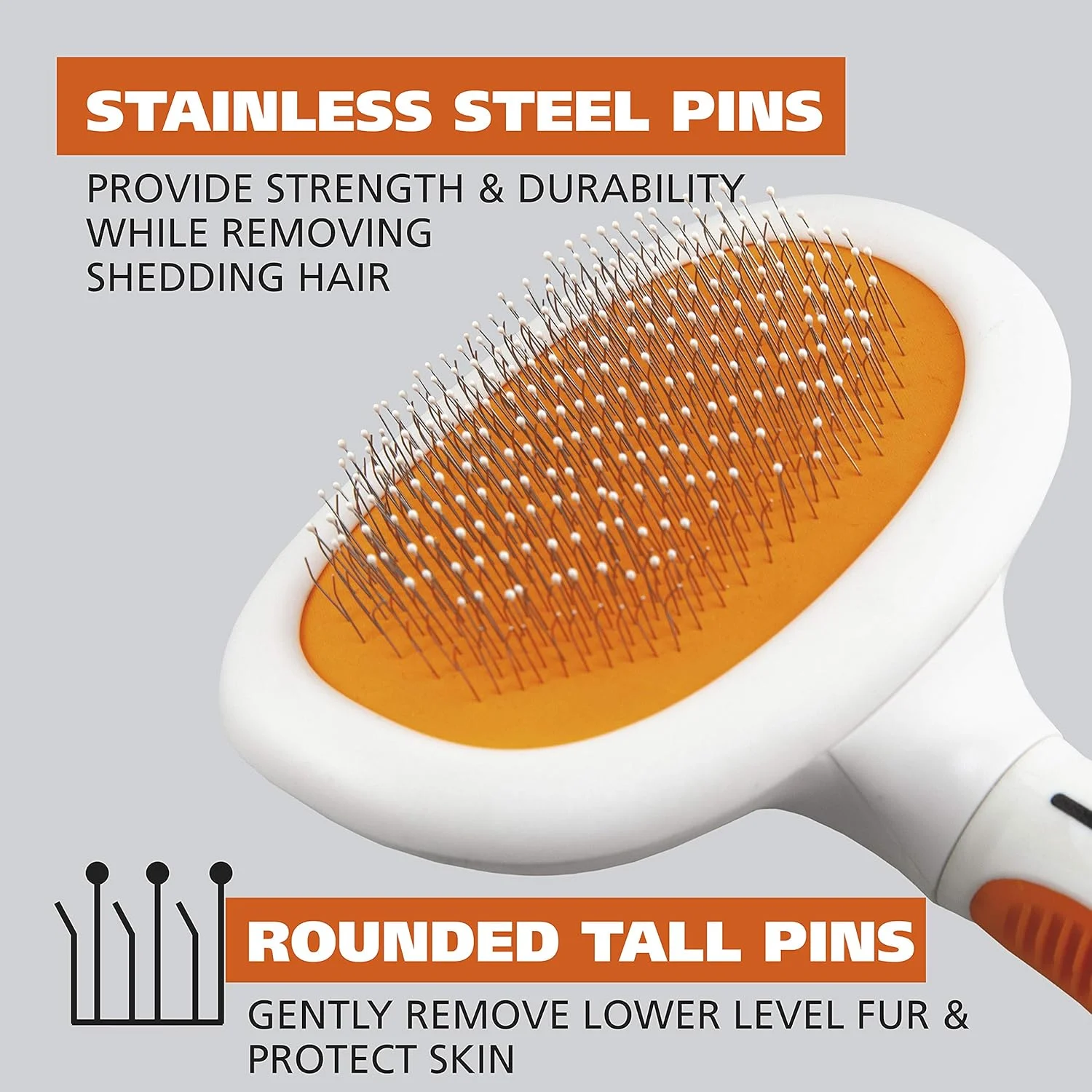 برس مویی دو سطحی ممتاز Wahl مخصوص حیوانات خانگی با پوست حساس - دسته ارگونومیک شانه زدن، نظافت و برس کشیدن را برای شما و سگ یا گربه تان راحت می کند - 858500