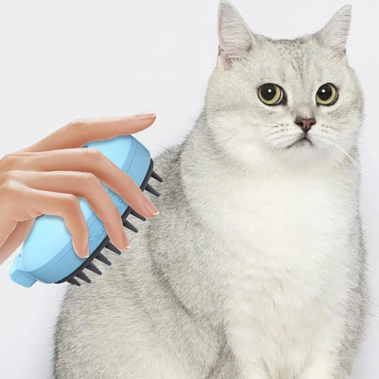 برس آب برای گربه ها - برس گربه 4 در 1 برای ریزش مو | شانه شارژی، ابزار نظافت برای حمام کردن، تمیز کردن، مراقبت از دوش، ماساژ در محیط داخلی