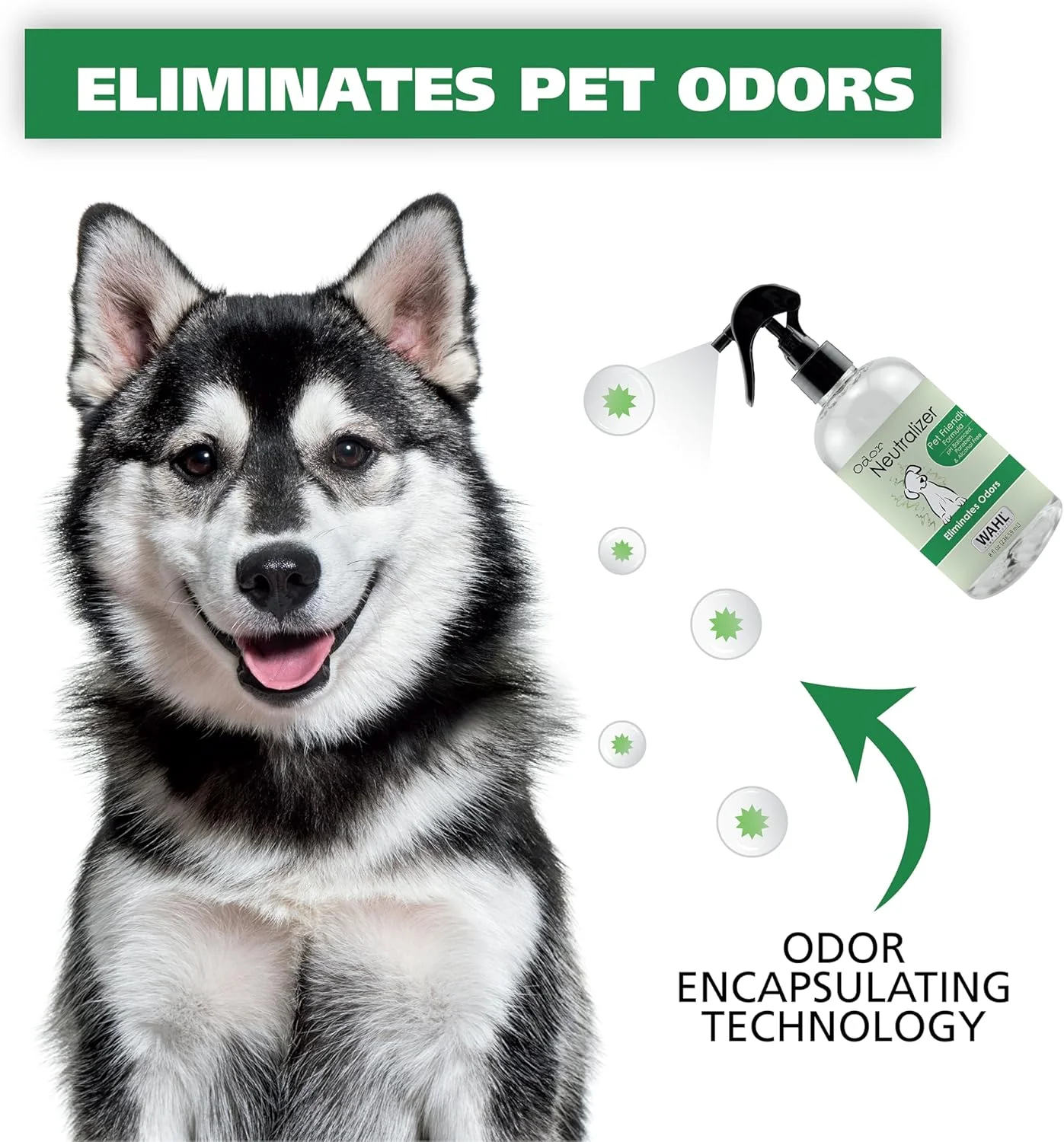 اسپری خنثی کننده بوی حیوانات خانگی بدون عطر Wahl USA برای پوست و موی سگ، ایده آل برای استفاده بین حمام ها - 236 میلی لیتر - مدل 820012