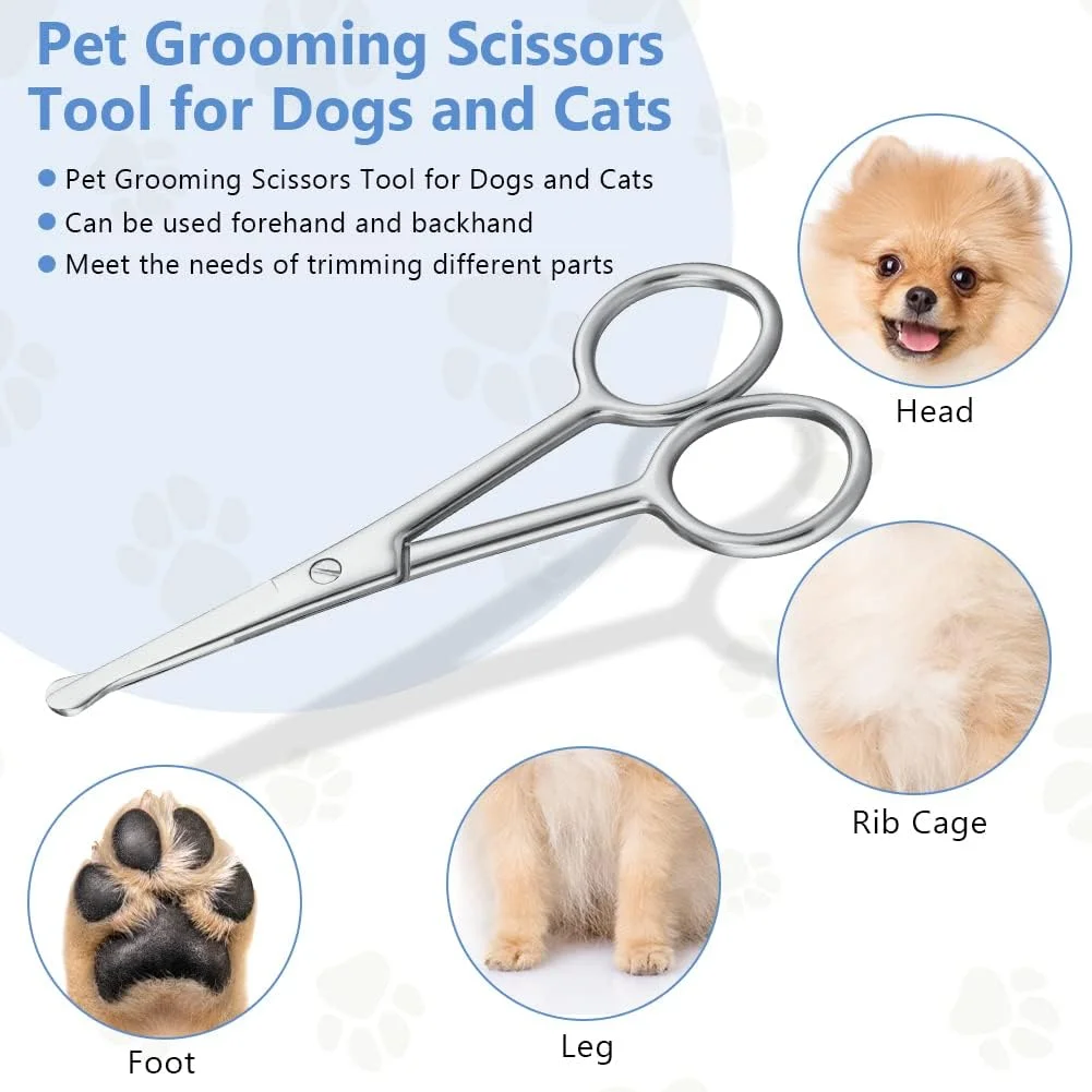 قیچی پیرایش سگ Vsshe، کیت قیچی اصلاح موی فشن، قیچی پیرایش حیوانات خانگی از جنس استیل ضد زنگ برای سگ و گربه، با نوک گرد ایمن، ابزار پیرایش حرفه ای خانگی برای حیوانات خانگی دوست داشتنی شما قیچی پیرایش سگ Vsshe، کیت قیچی اصلاح موی فشن، قیچی پیرایش حیوانات خانگی از جنس استیل ضد زنگ برای سگ و گربه، با نوک گرد ایمن، ابزار پیرایش حرفه ای خانگی برای حیوانات خانگی دوست داشتنی شما