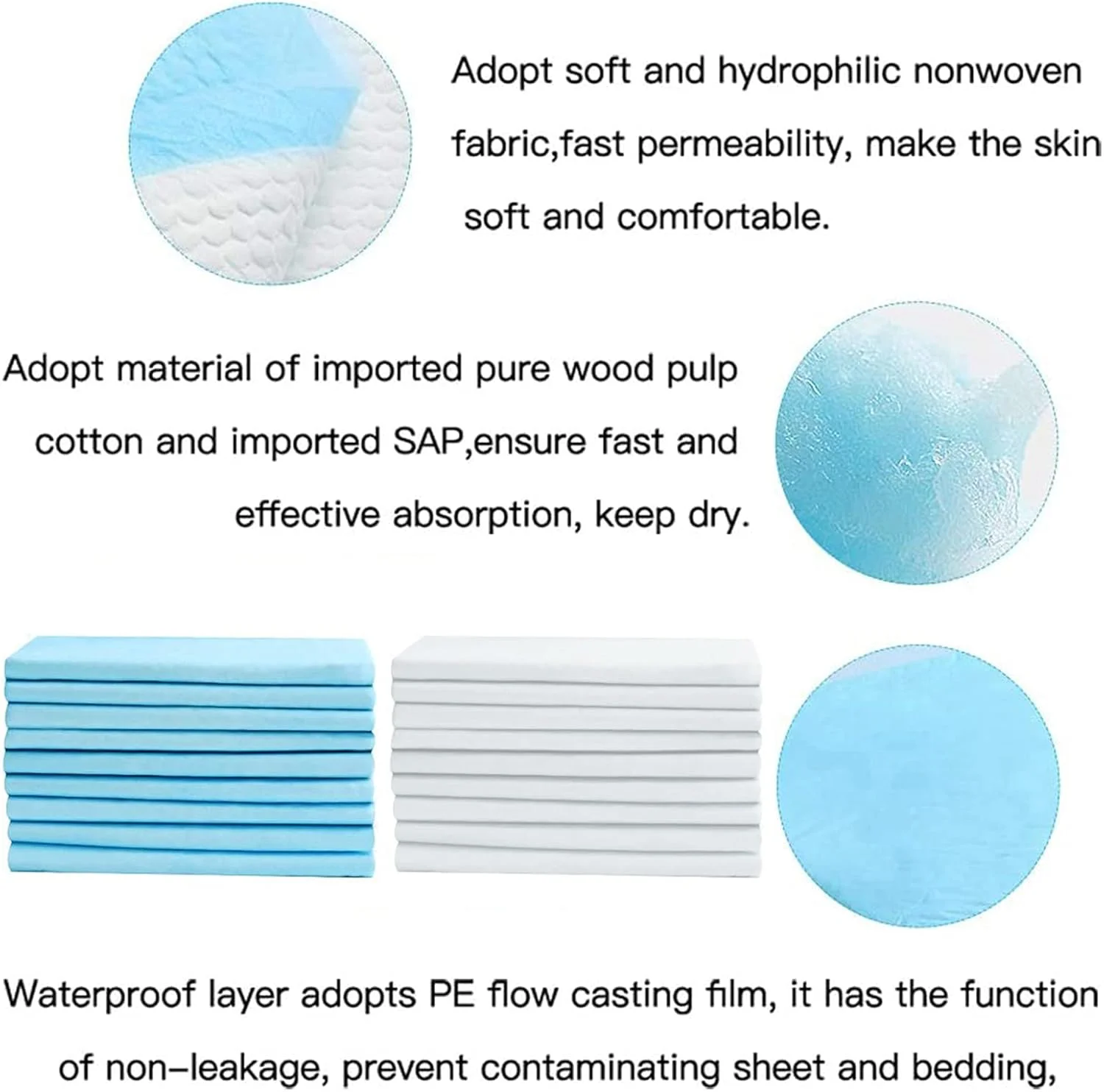 پدهای تعویض یکبار مصرف Waffee، بسته 10 عددی، پدهای جاذب و سریع خشک شونده و ضد نشت برای آموزش توالت، پد تعویض، پد پوشک، پد آموزش حیوانات خانگی