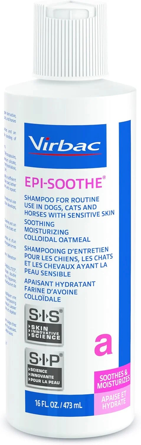شامپو حیوانات خانگی ویرباک Epi-Soothe برای سگ، گربه و اسب (473 میلی لیتر) - برای پوست خشک یا حساس