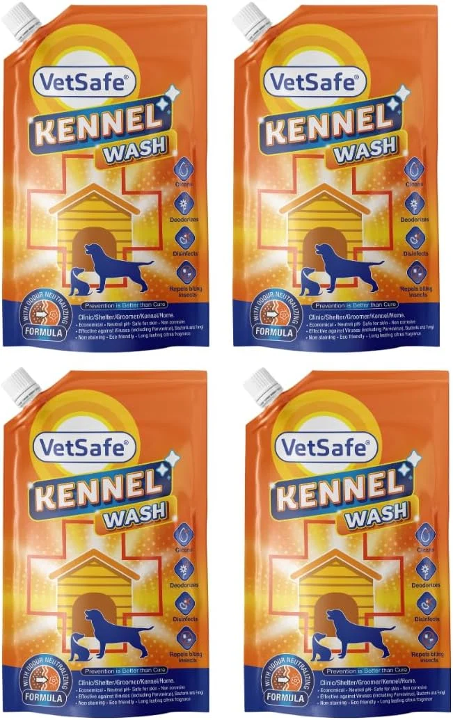 مایع شستشوی کنل VetSafe | ۴۰۰۰ میلی لیتر | تمیز کننده کنل | تمیز کننده کف حیوانات خانگی | خوشبو کننده محوطه حیوانات خانگی | خنثی کننده بو | ضد میکروب | ضد عفونی کننده | فوق غلیظ | قدرت پرتقال