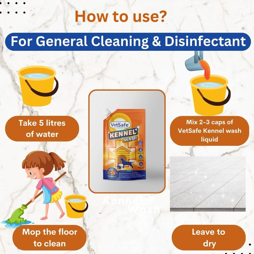 مایع شستشوی کنل VetSafe | ۴۰۰۰ میلی لیتر | تمیز کننده کنل | تمیز کننده کف حیوانات خانگی | خوشبو کننده محوطه حیوانات خانگی | خنثی کننده بو | ضد میکروب | ضد عفونی کننده | فوق غلیظ | قدرت پرتقال