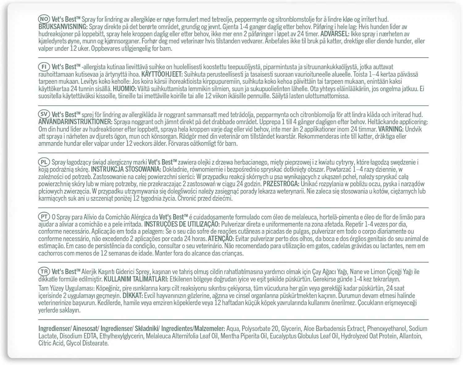 اسپری تسکین خارش آلرژی سگ Vet's Best، سفید، 236 میلی لیتر