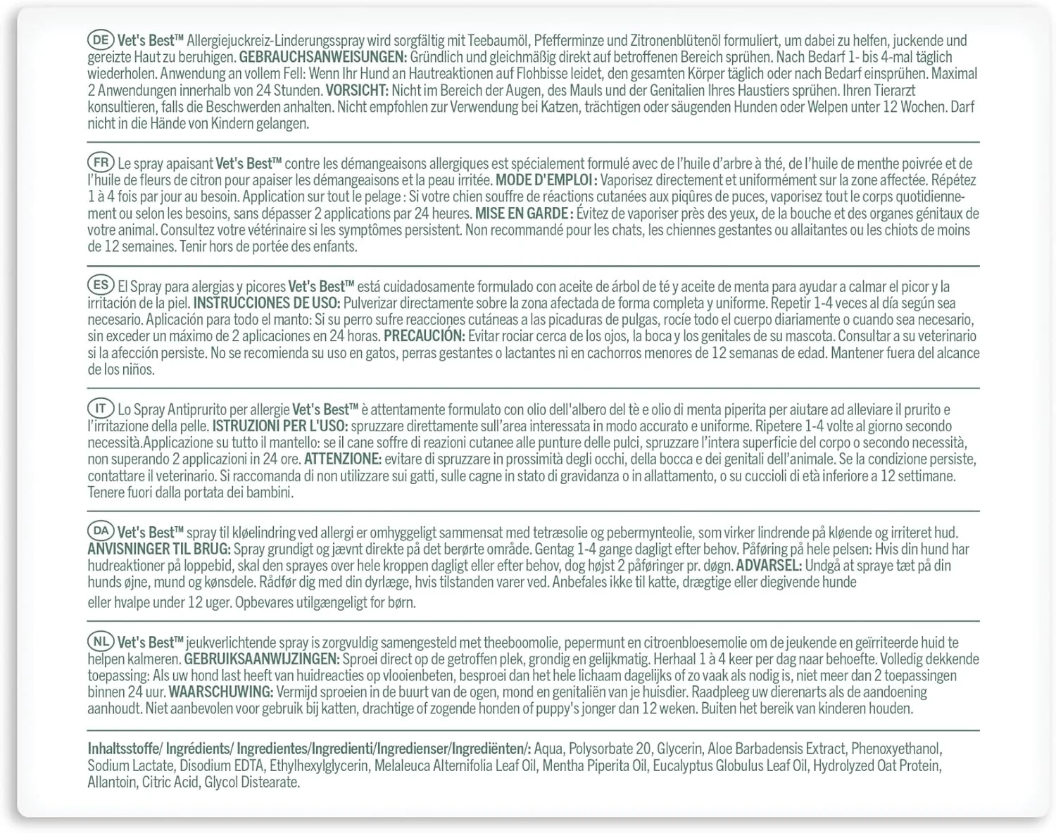 اسپری تسکین خارش آلرژی سگ Vet's Best، سفید، 236 میلی لیتر