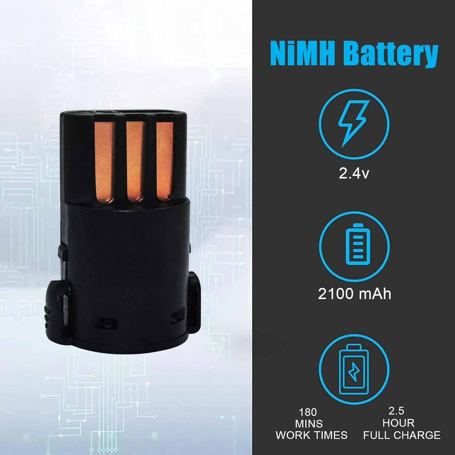 باتری جایگزین VALLNEI سازگار با ماشین اصلاح سگ Wahl Arco و Arco SE مدل #8786، باتری جایگزین مدل 0114-300/1854-7988/1854/1855 (2 عدد)