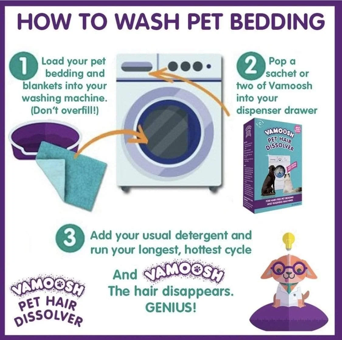 از بین برنده موی حیوانات خانگی وموش 3 بسته 100 گرمی (1 جعبه) تا 3 بار شستشو