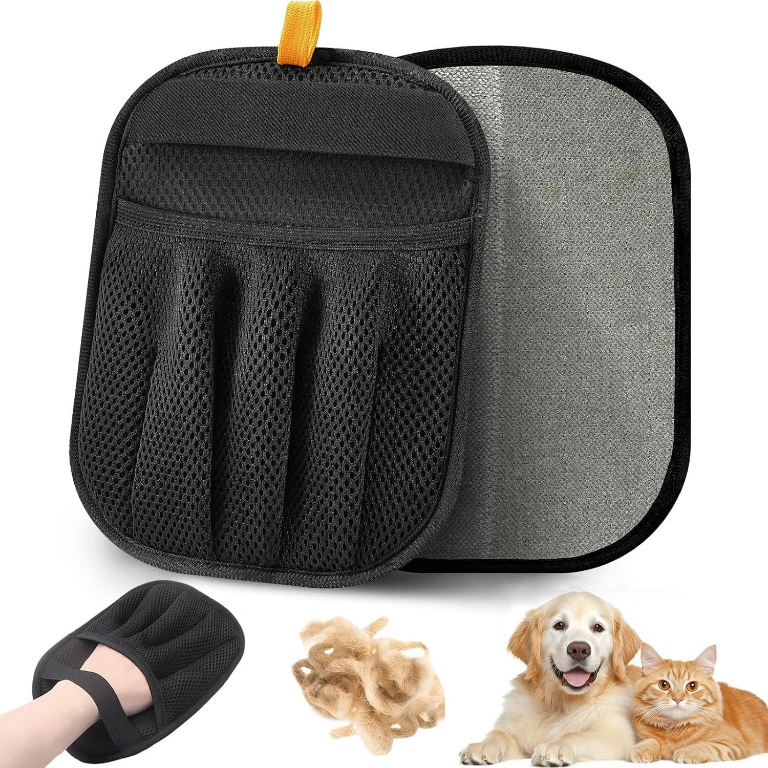 دستکش رفع موی حیوانات خانگی برای گربه و سگ، دستکش های الکترواستاتیک پنج انگشتی ارتقا یافته جدید 2025، ابزار حذف موی حیوانات خانگی قابل استفاده مجدد برای لباس، مبل، فرش، صندلی ماشین