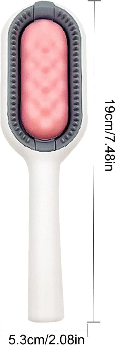 گره باز کن جهانی حیوانات خانگی 4 در 1 - موبر چند منظوره حیوانات خانگی به همراه دستمال مرطوب، شانه جادویی موی سگ قابل استفاده مجدد برای تمیز کردن و آراستن موی حیوانات خانگی (موهای بلند + کوتاه (سایز 2 در 1)، صورتی)
