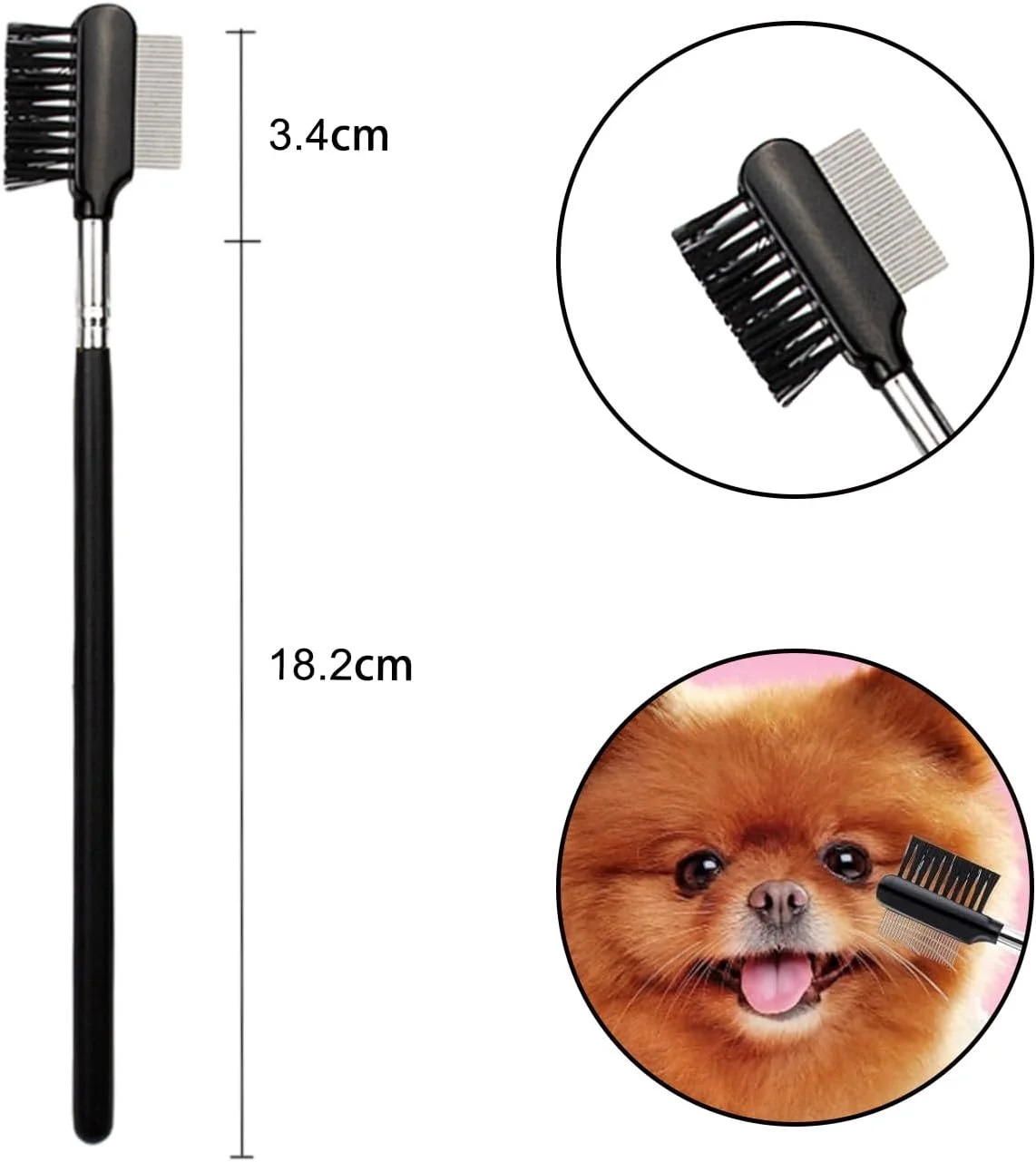 شانه پاک کننده لکه اشک UNVOJL، شانه نظافت سگ، شانه پاک کننده لکه اشک چشم سگ، شانه دو طرفه پاک کننده لکه اشک برای سگ ها و گربه ها