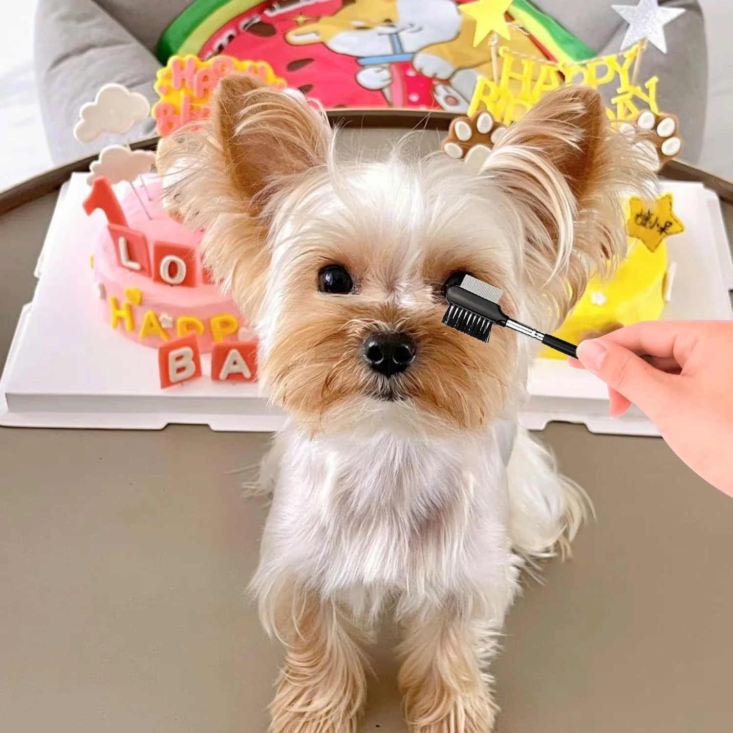 شانه پاک کننده لکه اشک UNVOJL، شانه نظافت سگ، شانه پاک کننده لکه اشک چشم سگ، شانه دو طرفه پاک کننده لکه اشک برای سگ ها و گربه ها