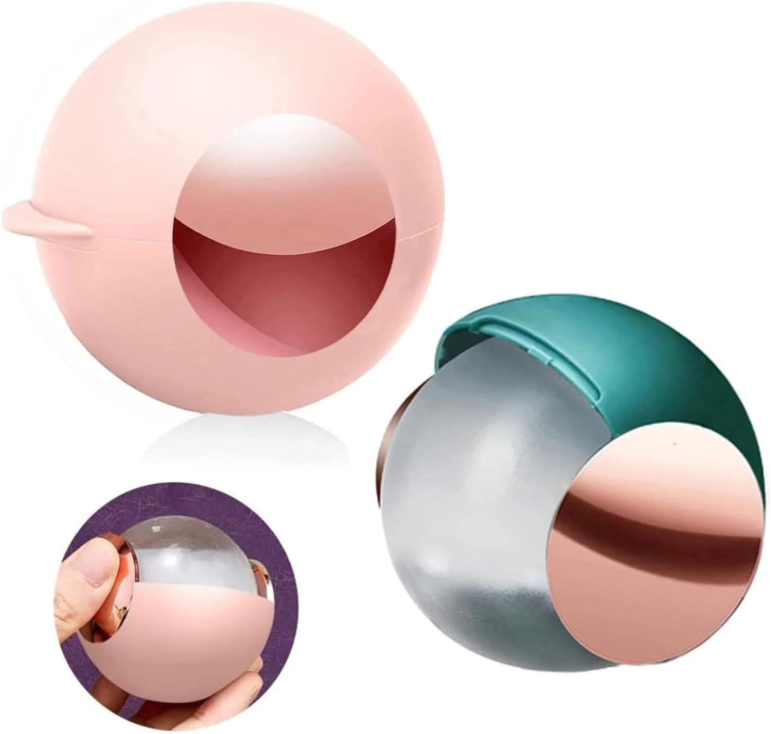 غلتک توپ پرزگیر قابل شستشو UOEPOWA، بسته 2 عددی، ابزار چسبنده و قابل حمل برای جمع آوری موی سگ و گربه، غلتک توپ پرزگیر کوچک برای لباس، تخت، مبل، گرد و غبار، موهای کرکی و خرده های موی حیوانات خانگی (2 رول)