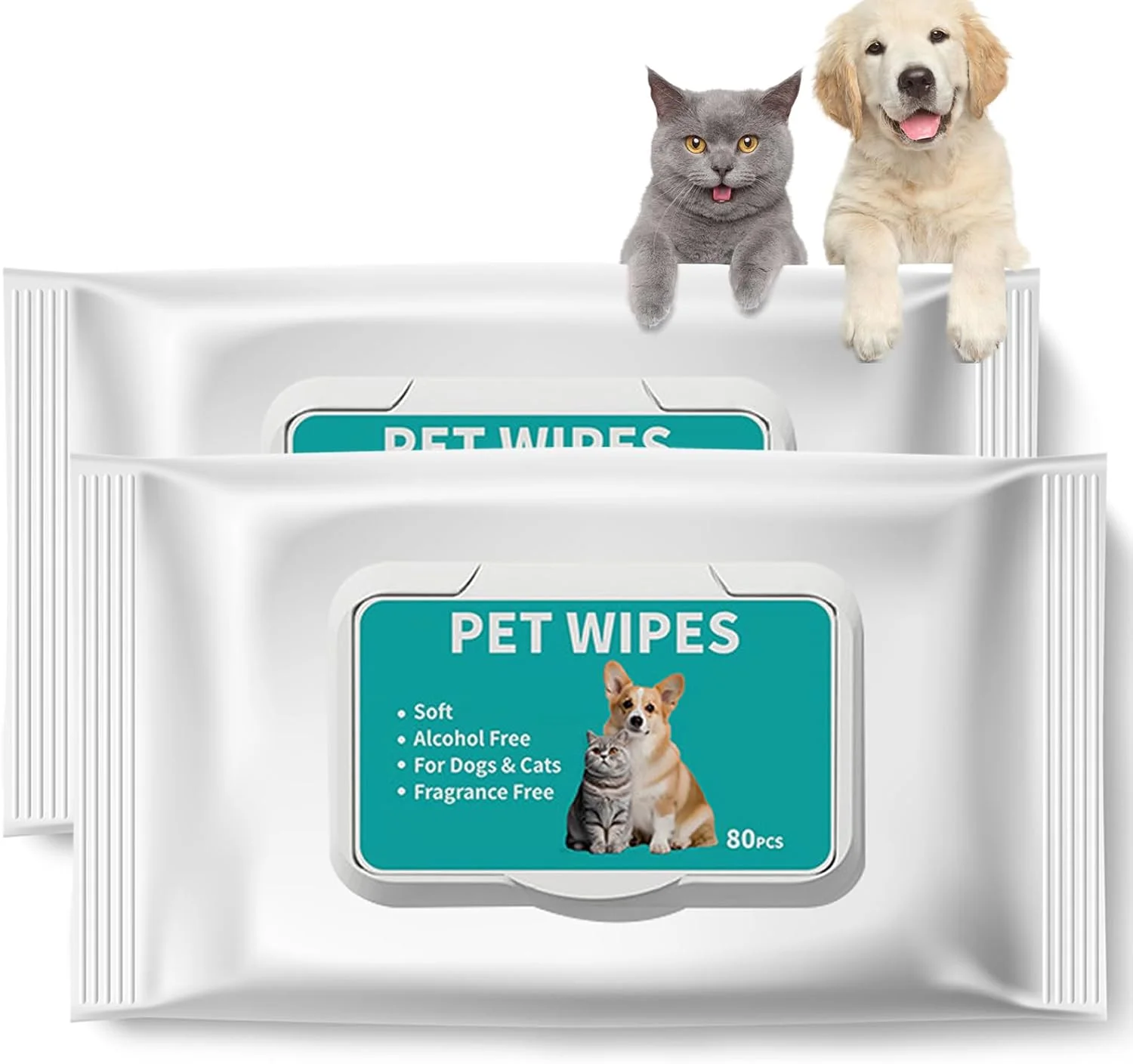 دستمال مرطوب ضد حساسیت سگ Tyuyuio، دستمال مرطوب فوق العاده ضخیم برای تمیز کردن پنجه، گوش، باسن، صورت و چشم حیوانات خانگی، دستمال مرطوب ارگانیک قابل حمل برای سگ ها، ایده آل برای خانه یا مسافرت (160 عدد (بسته 2 عددی))