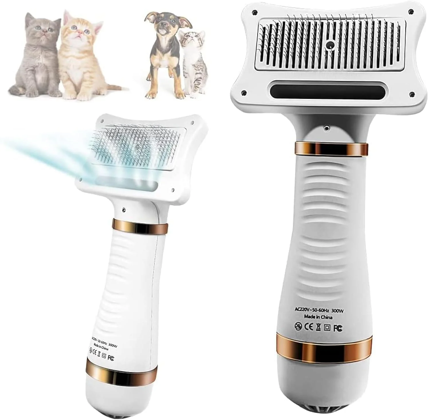 سشوار موی حیوانات خانگی Ubitree، سشوار 2 در 1 برای نظافت حیوانات خانگی به همراه برس نرم کننده، سشوار خانگی سگ و گربه با 3 تنظیمات دمایی قابل تنظیم برای سگ و گربه های کوچک، متوسط و بزرگ، لوازم جانبی حمام و دوش