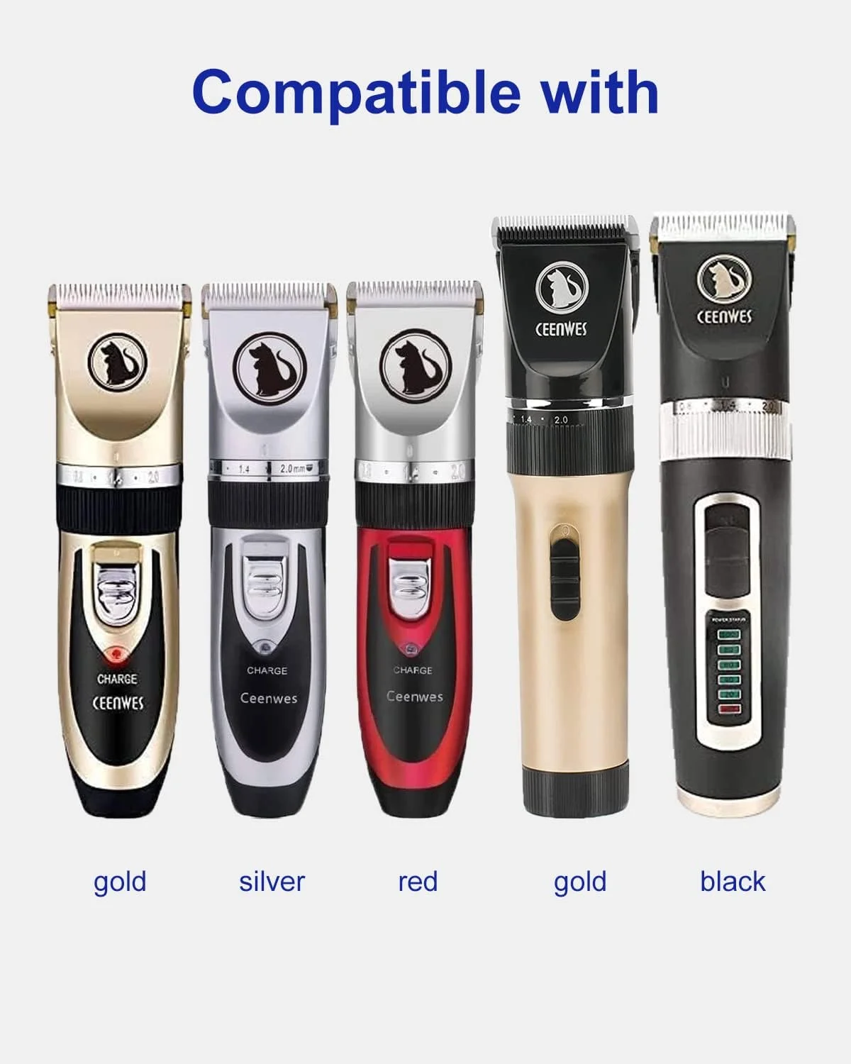 سیم شارژر ماشین اصلاح سگ uijino Ceenwes، سیم شارژ USB 5 ولت برای ماشین اصلاح گربه CEENWES، کابل شارژ جایگزین برای ماشین اصلاح موی حیوانات خانگی به همراه برس تمیز کننده، سیم برق 3.3 فوت