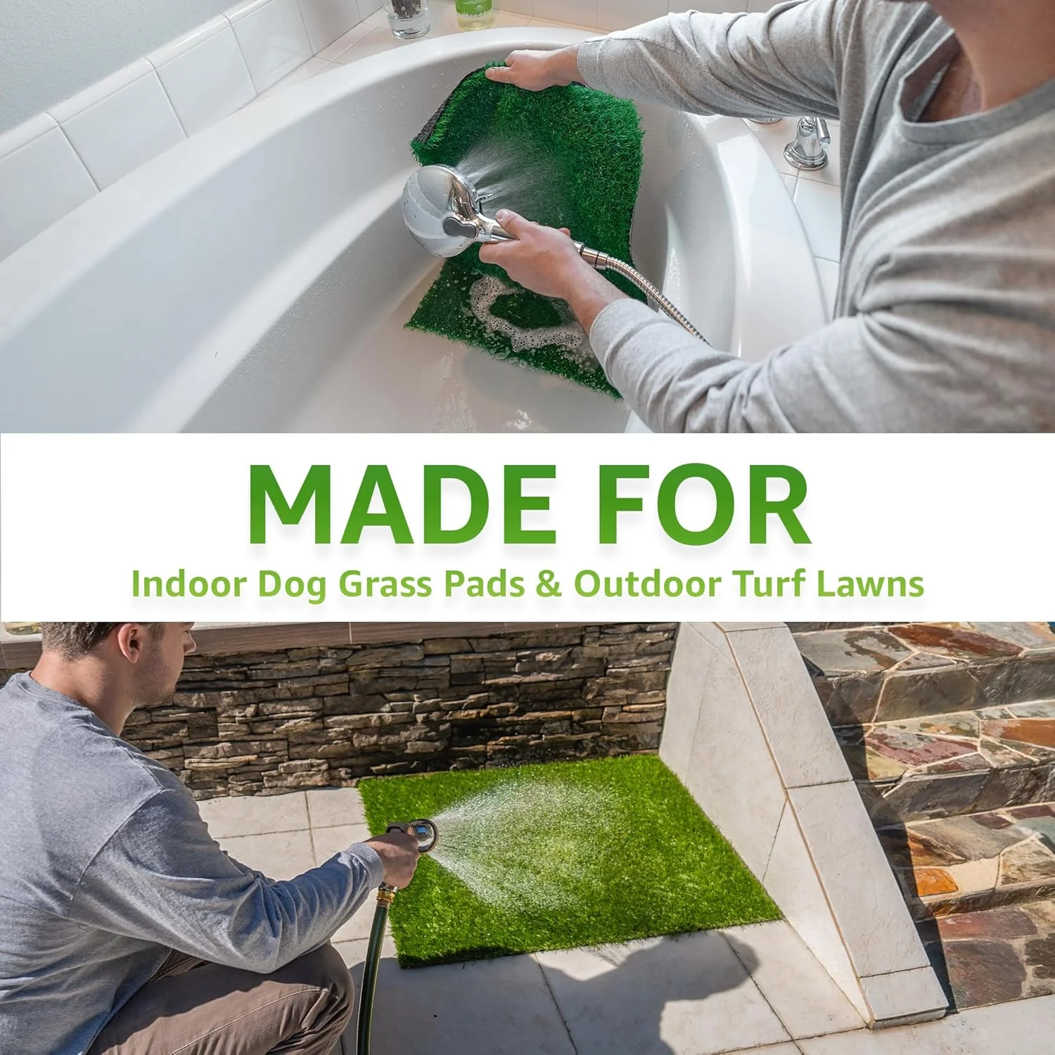 محلول تمیز کننده چمن مصنوعی - تمیز کننده و خوشبو کننده چمن مصنوعی | تمیز کننده چمن مصنوعی برای پد چمن سگ/تمیز کننده چمن مصنوعی که چمن مصنوعی را برای سگ ها تمیز می کند | تمیز کننده چمن مصنوعی برای ادرار حیوانات خانگی در فضای باز (946 میلی لیتر)