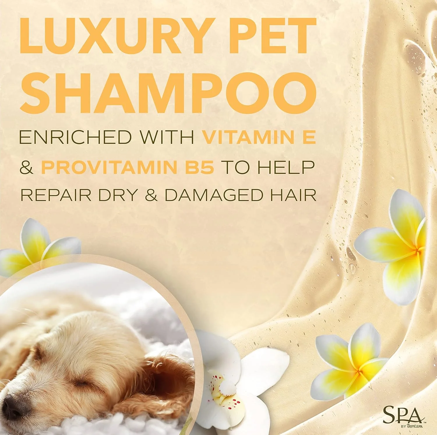 نرم کننده مغذی اسپا تروپیکلین برای حیوانات خانگی، غنی شده با ویتامین، تقویت کننده و درخشان کننده پوشش مو، برای سگ ها و گربه ها؛ ایمن برای محیط زیست، بدون ظلم به حیوانات، جو دوسر و پلومریا، 473 میلی لیتر