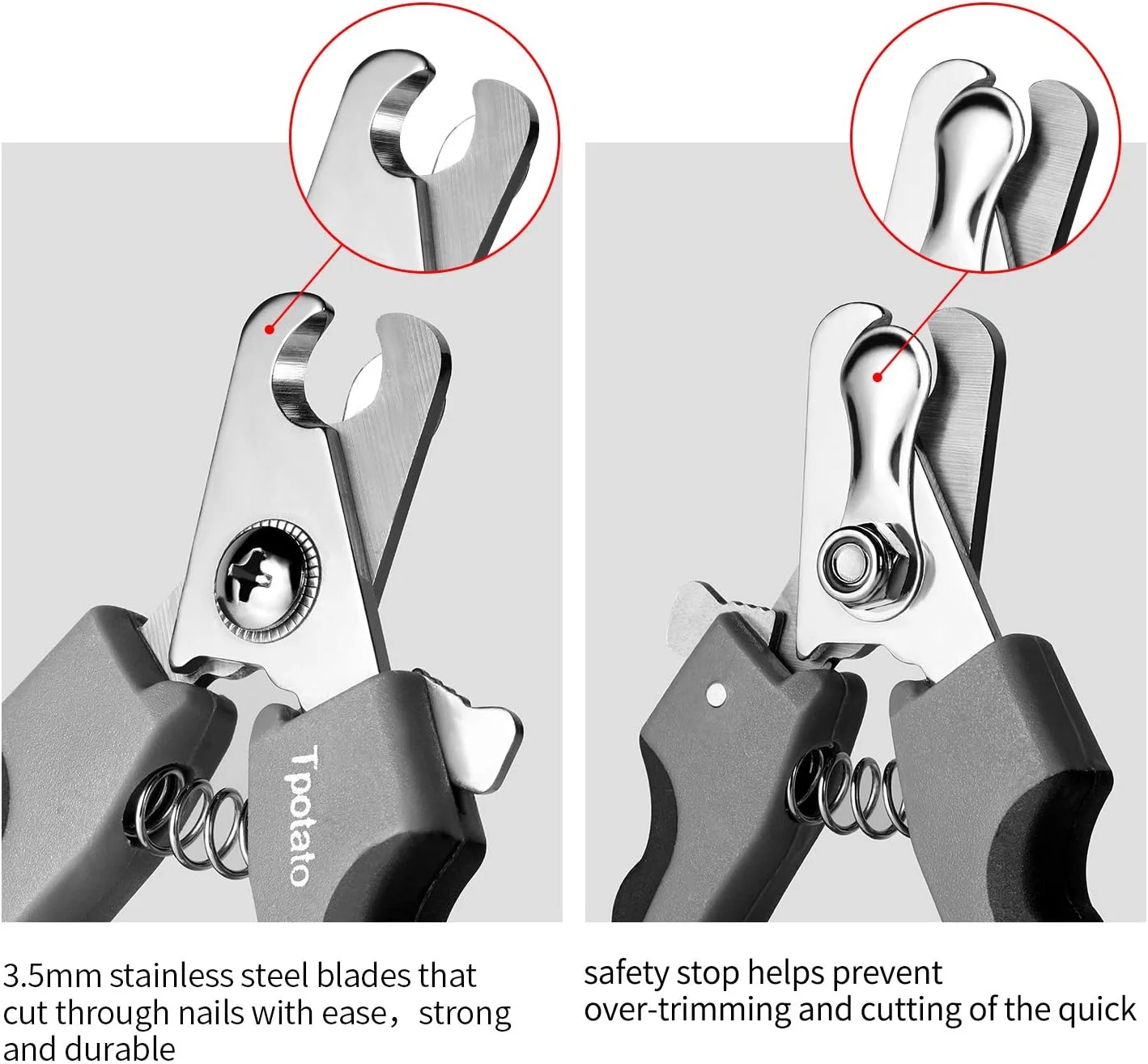 ناخن گیر سگ تی پوتاتو، ناخن گیر سگ برای نژادهای بزرگ با سنسور سریع، ناخن گیر حرفه ای گربه سافاری با محافظ ایمنی و سوهان ناخن.