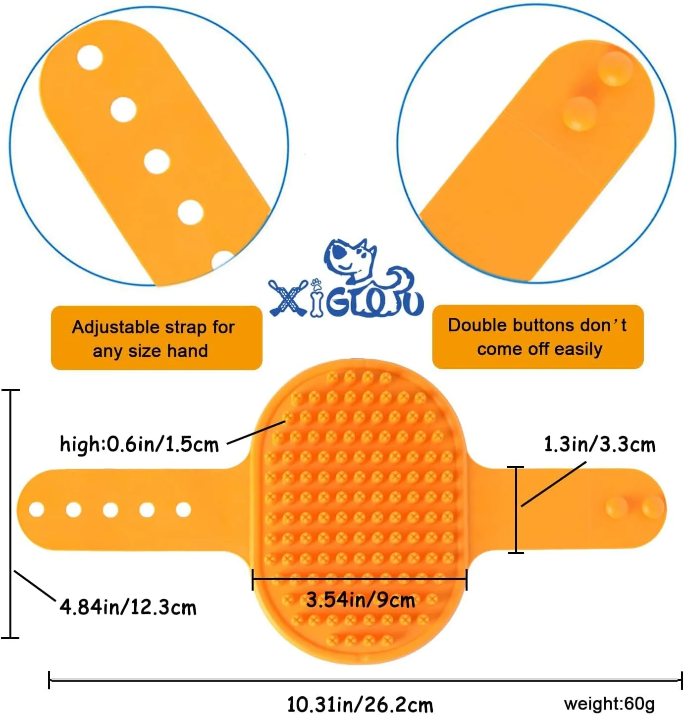 برس حمام سگ TERRIFI، برس حمام شامپو حیوانات خانگی، برس سگ با موهای لاستیکی و دسته حلقه ای قابل تنظیم، برس حمام ریزش مو برای سگ ها و گربه ها (2 عدد)