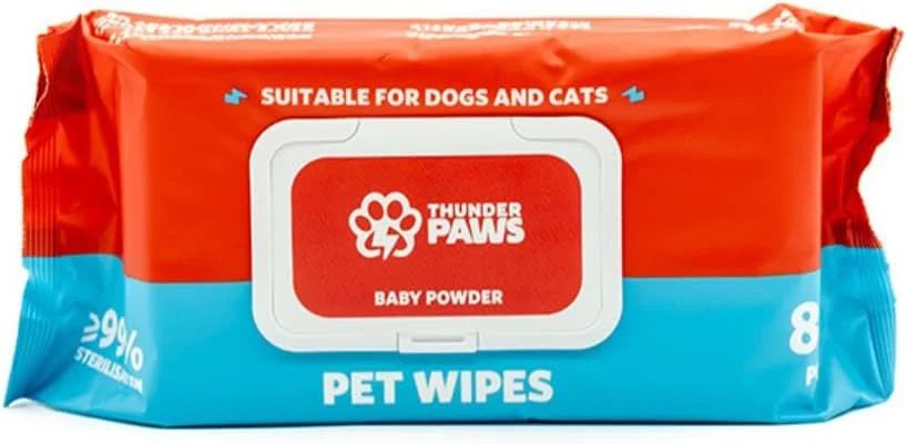 دستمال مرطوب بهداشتی سگ و گربه تاندر پاز با رایحه پودر بچه - 80 عددی دستمال مرطوب بهداشتی سگ و گربه تاندر پاز با رایحه پودر بچه - 80 عددی