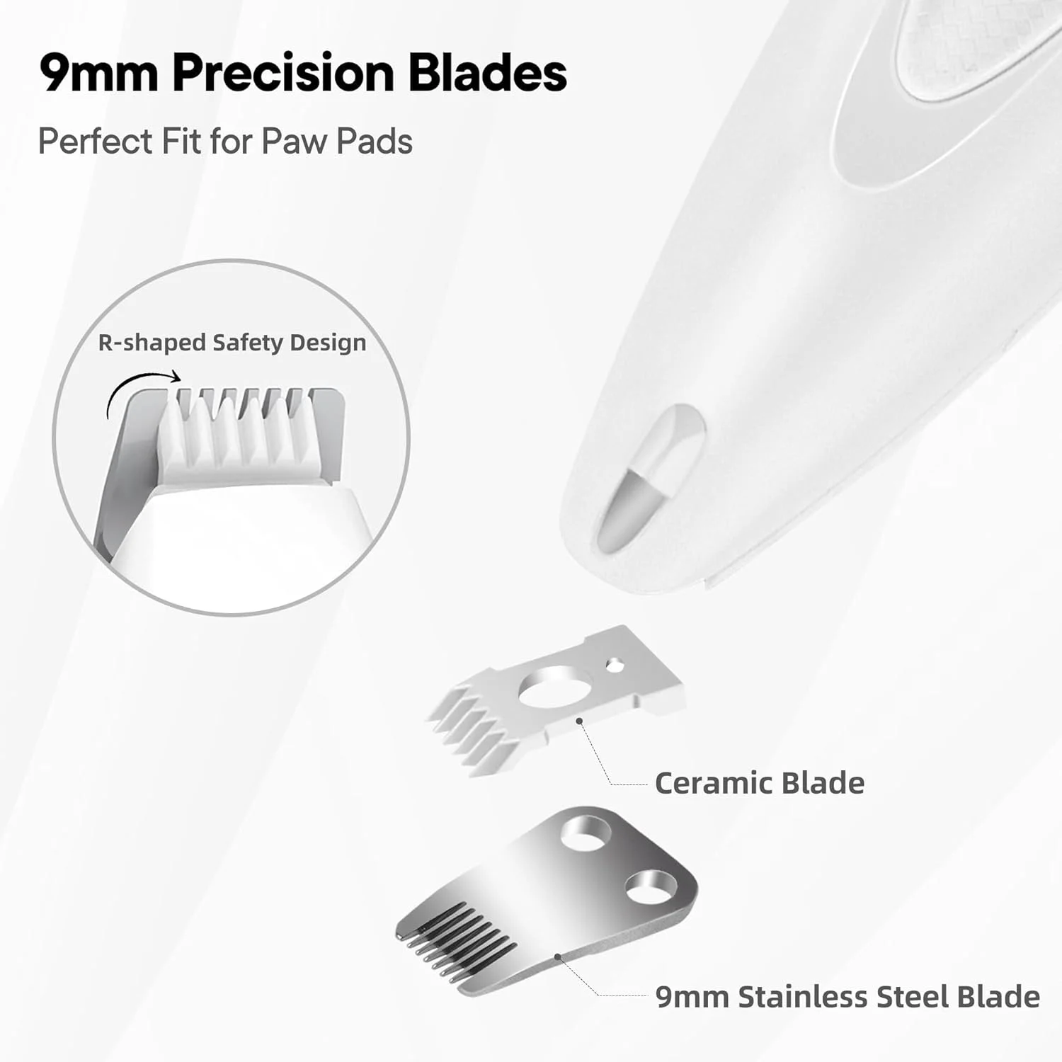 ماشین اصلاح پنجه سگ TERRIFI برای آرایش، ماشین اصلاح موی گربه بی سیم قابل شارژ با صدای کم، ماشین اصلاح موی حیوانات خانگی کوچک با چراغ LED، برای اصلاح اطراف پنجه، چشم ها، گوش ها، صورت و کپل سگ و گربه