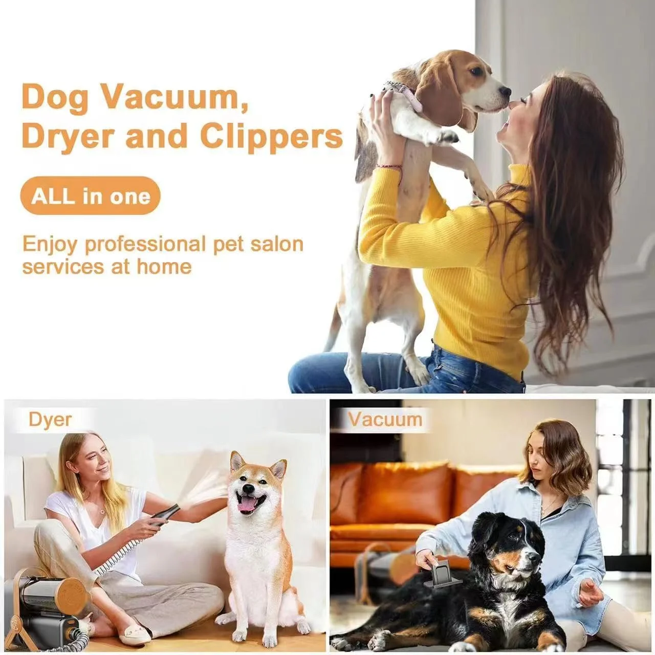 ابزار نظافت حرفه ای 3 در 1 حیوانات خانگی TACO's Choice، جاروبرقی، خشک کن و ماشین اصلاح برای سگ، گربه و سایر حیوانات