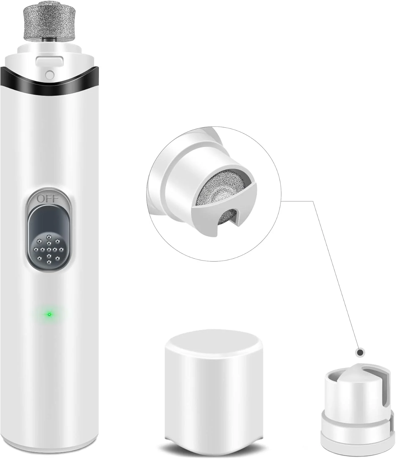 سوهان ناخن شارژی کم صدا SZMDLX برای حیوانات خانگی، سوهان برقی ناخن سگ، ابزار سوهان برای اصلاح، کوتاه کردن و صاف کردن بدون درد پنجه برای سگ ها، گربه ها و حیوانات خانگی کوچک، متوسط و بزرگ